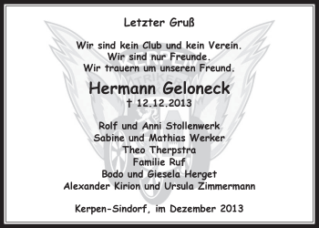 Anzeige von Hermann Geloneck von Werbepost 