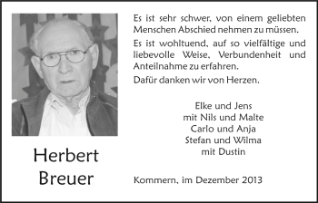 Anzeige von Herbert Breuer von Blickpunkt Euskirchen 