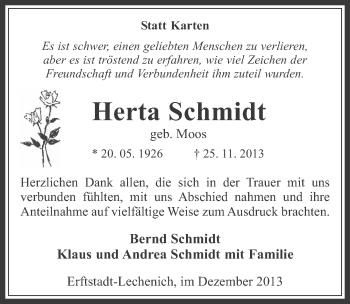 Anzeige von Herta Schmidt von Werbepost 