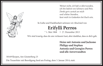 Anzeige von Erifylli Perros von Sonntags-Post