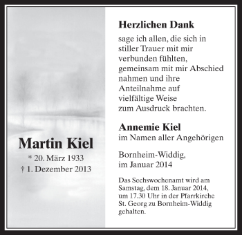 Anzeige von Martin Kiel von  Schlossbote/Werbekurier 