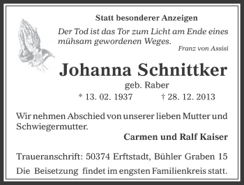 Anzeige von Johanna Schnittker von  Werbepost 