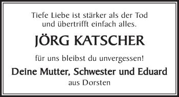 Anzeige von Jörg Katscher von  Sonntags-Post 