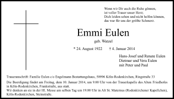 Anzeige von Emmi Eulen von  Kölner Wochenspiegel 