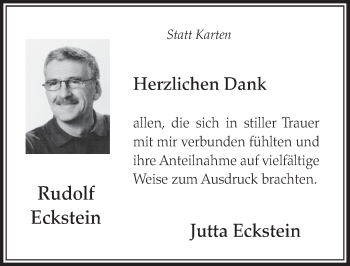 Anzeige von Rudolf Eckstein von  Schlossbote/Werbekurier 