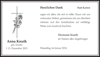 Anzeige von Anna Knuth von  Schlossbote/Werbekurier 