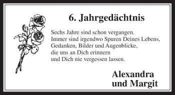Anzeige von 6. Jahrgedächtnis  von  Werbepost 