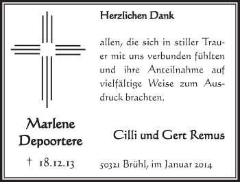 Anzeige von Marlene Depoortere von  Schlossbote/Werbekurier 