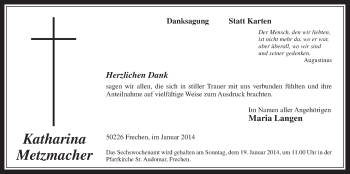 Anzeige von Katharina Metzmacher von  Wochenende 