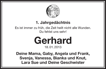 Anzeige von Gerhard  von  Anzeigen Echo 