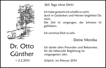 Anzeige von Otto Günther von  Blickpunkt Euskirchen 