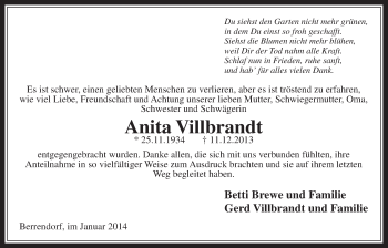 Anzeige von Anita Villbrandt von  Werbepost 