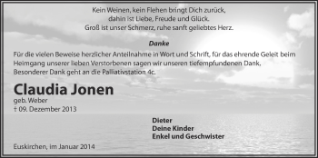 Anzeige von Claudia Jonen von  Blickpunkt Euskirchen 