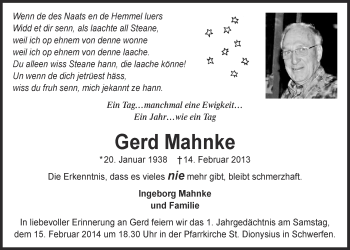 Anzeige von Gerd Mahnke von  Blickpunkt Euskirchen 