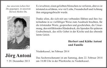Anzeige von Jörg Antoni von  Extra Blatt 