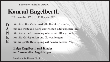 Anzeige von Konrad Engelberth von  Lokalanzeiger 