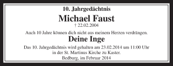 Anzeige von Michael Faust von  Werbepost 