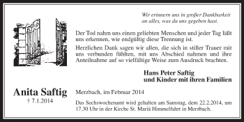 Anzeige von Anita Saftig von  Schaufenster/Blickpunkt 