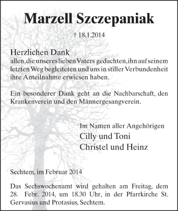 Anzeige von Marzell Szczepaniak von  Schlossbote/Werbekurier 