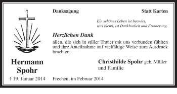 Anzeige von Hermann Spohr von  Wochenende 