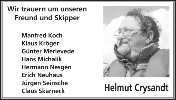 Anzeige von Helmut Crysandt von  Anzeigen Echo 