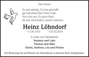 Anzeige von Heinz Löhndorf von  Blickpunkt Euskirchen 