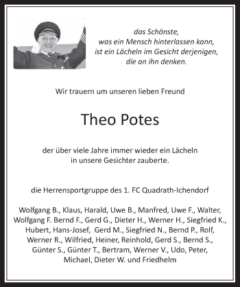 Anzeige von Theo Potes von  Werbepost 
