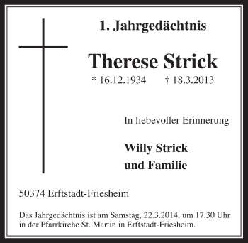 Anzeige von Therese Strick von  Werbepost 