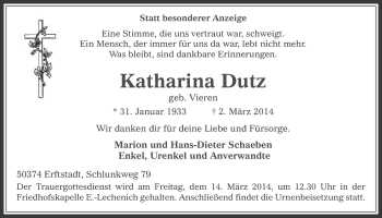 Anzeige von Katharina Dutz von  Werbepost 