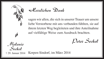 Anzeige von Melanie Seckel von  Werbepost 