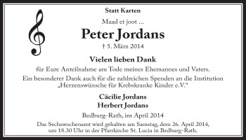 Anzeige von Peter Jordans von  Werbepost 