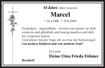 Anzeige von Marcel Föhmer von  Schlossbote/Werbekurier 