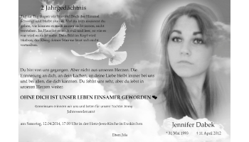 Anzeige von Jennifer Dabek von  Blickpunkt Euskirchen 