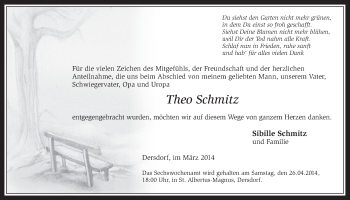 Anzeige von Theo Schmitz von  Schaufenster/Blickpunkt 