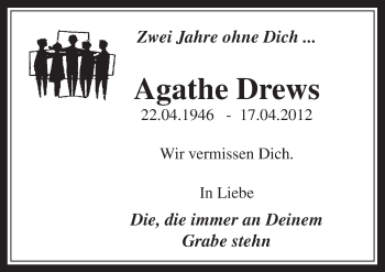 Anzeige von Agathe Drews von  Werbepost 