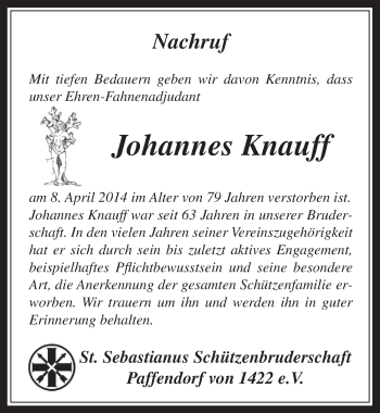 Anzeige von Johannes Knauff von  Werbepost 