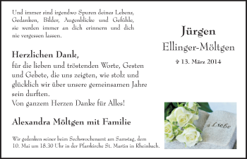 Anzeige von Jürgen Ellinger-Möltgen von  Schaufenster/Blickpunkt 