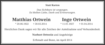 Anzeige von Matthias  Ortwein von  Werbepost 