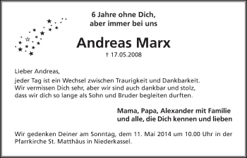 Anzeige von Andreas Marx von  Extra Blatt 