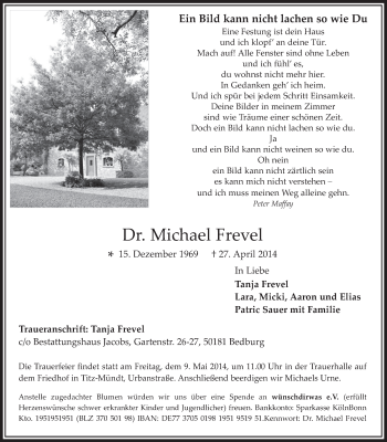 Anzeige von Michael Frevel von  Werbepost 