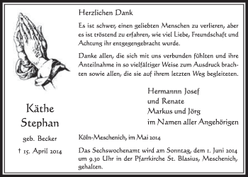 Anzeige von Käthe Stephan von  Schlossbote/Werbekurier 