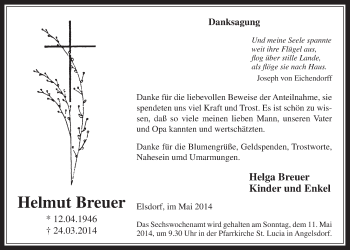 Anzeige von Helmut Breuer von  Werbepost 