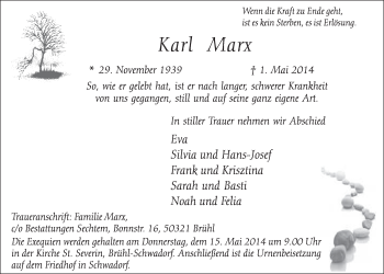 Anzeige von Karl Marx von  Schlossbote/Werbekurier 