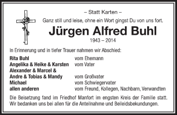 Anzeige von Jürgen Alfred Buhl von  Lokale Informationen 