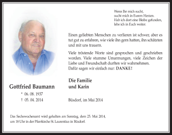 Anzeige von Gottfried Baumann von  Werbepost 