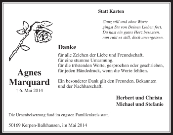 Anzeige von Agnes Marquard von  Werbepost 