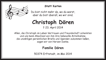 Anzeige von Christoph Dören von  Werbepost 