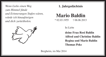 Anzeige von Mario Baldin von  Werbepost 