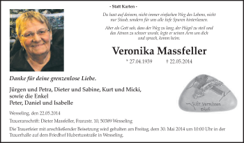 Anzeige von Veronika Massfeller von  Schlossbote/Werbekurier 