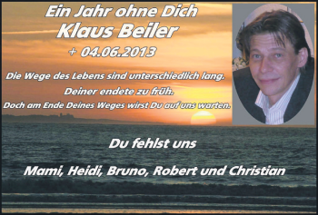 Anzeige von Klaus Beiler von  Schlossbote/Werbekurier 